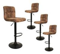 Lot de 4 Tabourets Simili Marron Camel - JULIO - ALTOBUY Marron G