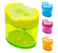 Lot de 4 taille-crayons manuels légers avec couvercle à double trou | Taille-crayon portable portable pour crayons de couleur, crayons, étudiants, studio d'art, bureau, copeaux transparents