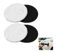 Lot de 4 tampons de polissage compatibles avec ponceuse excentrique Bosch - 125 mm - En laine - Avec - Pour ponceuse excentrique - Pour phares de voiture, sols en liège (blanc)
