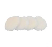 Lot de 4 tampons de polissage en laine d'agneau pour ponceuse orbitale aléatoire 125 mm, disque tampon en laine pour voiture, meubles, bois, verre, acier inoxydable