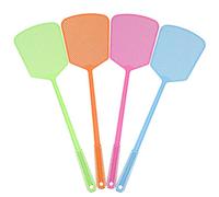 Lot de 4 tapettes à mouches manuelles en plastique avec poignée solide