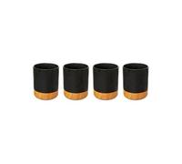 - Lot de 4 Tasses à Café "Modern Wood" 12cl Noir
