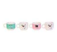 CMP Home Deco Factory, Coffret de 4 Tasses Expresso empilables en céramique - D:6cm H:6cm