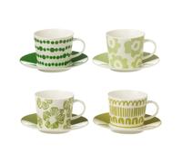 Lot de 4 Tasses & Sous-Tasses Fiesta Sud 22Cl Vert