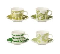 Lot de 4 Tasses & Sous-Tasses Fiesta Sud 9Cl Vert