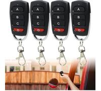 Lot de 4 télécommandes universelles de garage 433 MHz, duplicateur robuste avec 4 boutons, compatibles avec diverses marques de té