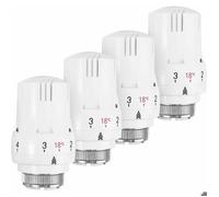 Lot de 4 Tête Thermostatique Robinet Thermostatique Radiateur Tete Thermostatique Radiateur Valve de Radiateur Thermostatique M
