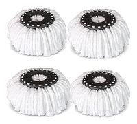 Lot de 4 têtes de rechange en microfibre pour balai magique Spin Mop à 360 ° - Tête de rechange en fibre éponge pour nettoyage du sol