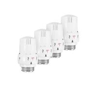 Lot de 4 têtes de robinet thermostatiques pour radiateur M30 x 1,5, contrôle de température réglable pour systèmes de chauffage domestique