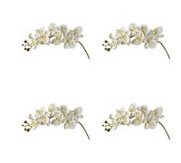 Lot de 4 tiges d'orchidée artificielle, fausse plante, fleurs artificielles, toucher réaliste, pour vase, mariage, décoration de table