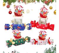 Lot de 4 tirelires « Joyeux », porte-monnaie de Noël, pour la maison, forme de bonbons pour les vacances, emballage cadeau créatif pour anniversaire, année