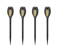 Lot de 4 torches solaires, lampes d'extérieur à brancher, lampes de jardin, torche solaire de jardin, lampe d'extérieur, lampe à brancher, LED blanc chaud, hauteur 50 cm