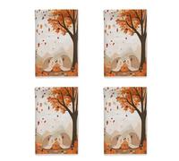 Lot de 4 torchons de cuisine à séchage rapide, motif hérisson d'automne, citrouille, motif dessin animé, ferme, cadeau de pendaison de crémaillère pour cuisine, salle de bain