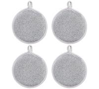 Lot De 4 Torchons Ronds Double Face, Chiffons De Nettoyage Humides Et Secs, Torchons Multi-Usages, Tampons À Récurer De Cuisine, Brosse À Récurer Douce, Brosse De Nettoyage De La Vaisselle