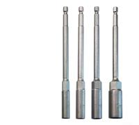 Lot de 4 tourne-écrous hexagonaux 6 mm-12 mm, douille d'extension de ouille, 150 mm en acier au chrome vanadium pour perceuse électrique, outil pneumatique, réparation de machines de voiture et