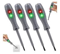 Lot de 4 tournevis 2 en 1 à couple puissant et aimant - Testeur de tension avec tournevis - Testeur de tension sans contact - Testeur de courant pour tests de circuit