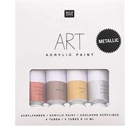 Lot de 4 tubes de peinture acrylique 'Rico Design' Metallic