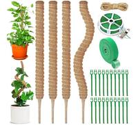 Lot de 4 Tuteur Plante 70cm Tuteur Monstera Pliable Grimpante sur Piquet de Plante de Fibre de Coco Tuteur Sphaigne