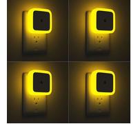 Lot de 4 Veilleuses LED Ambre, Capteur Crépuscule à Aube, Lampe Nuit Prise Murale pour Chambre, Sall ACCESSOIRES FABRICATION MAISON
