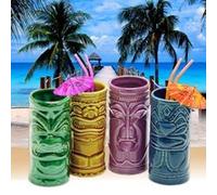 Lot de 4 verres à cocktails Statuettes Tiki mugs tiki G