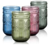 Lot de 4 Verres Tumblers Tournesol - Verre Épais et Élégant
