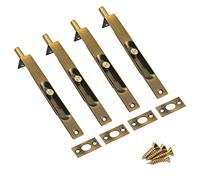 Lot de 4 verrous de porte dissimulés en acier inoxydable de 10,2 cm avec vis Couleur laiton