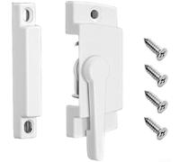 Lot de 4 verrous de sécurité pour châssis à suspension simple et double, serrures à came en alliage d'aluminium avec espacement de 6,1 cm, finition blanche pour la maison (trou latéral)