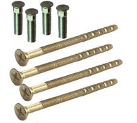 Lot de 4 vis de poignée de porte en laiton M4 x 60 mm avec boulons de sécurité en laiton mâles vers femelles pour poignée de porte, boutons, etc