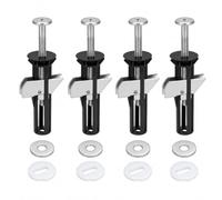 Lot de 4 vis pour abattant de WC - Fixation par le haut - En acier | Kit de fixation WC avec 2 fixations longues et 2 courtes ainsi que 4 rondelles rondes et ovales pour la réparation.