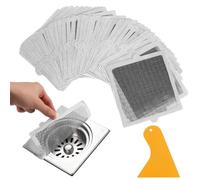 Lot de 40 Attrape Cheveux Douche, 15 x 15 cm Filtre Cheveux Douche, Grille Douche Anti cheveuxs, Filtre cheveuxs Baignoire, jetables, pour Douche, Salle de Bain, Cuisine, lavabo