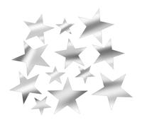 Lot de 40 autocollants muraux en forme d'étoiles argentées amovibles pour décoration de chambre à coucher