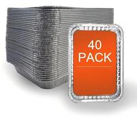 Lot de 40 bacs à graisse jetables en aluminium pour barbecue extérieur, 21,6 x 15,2 cm, compatibles avec les barbecues Ninja OG701, Weber Spirit, Genesis et Q Series