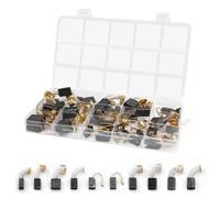 Lot de 40 balais de charbon de rechange pour moteur électrique, 10 tailles différentes avec boîte de rangement, outils pour marteau, scie circulaire, meuleuse d'angle, souffleur