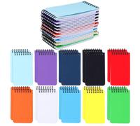 Lot de 40 blocs-notes à spirale format A7, 7,6 x 12,6 cm, 50 feuilles, de couleurs variées