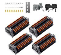 Lot de 40 bornes de rangée pour rail à chapeau - 0,08-4 mm² PCT-211 | Kit de bornes de 0,08 à 4 mm² avec bande de marquage pour câblage et projets de bricolage - Bornier électrique