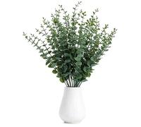 Lot de 40 Branche Eucalyptus Artificiel, Eucalyptus Feuillage Artificiel avec Givre, Plante Artificielle Intérieur Vert Décoratives pour Composition Florale, Décoration de Mariage pour Vase de Table