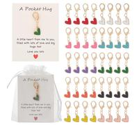 Lot de 40 cartes de vœux en forme de cœur, accompagnées de porte-clés, disponibles en 10 couleurs différentes