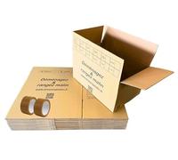 Lot de 40 cartons de déménagement 55x35x30 cm + 2 x rouleaux adhésif havane - Cartons solides et résistants, faciles à monter - Idéal pour emballage, stockage, expédition, rangement - Recyclables (42)