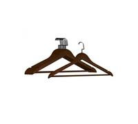 Lot de 40 cintres 44.5 cm pour vêtements adulte premium + avec crochet pivotant à 360° - Bois foncé -