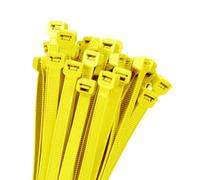 Lot de 40 colliers de serrage en nylon jaune de 3,6 x 200 mm, parfaits pour sécuriser les câbles et effectuer des fixations dans des projets de bricolage.