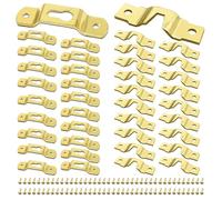 Lot de 40 crochets de suspension en métal lourd - 2 styles - Avec vis - Pour cadres en bois, toiles, horloges et articles d'artisanat