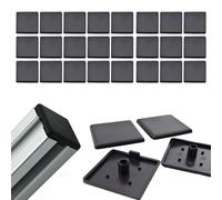 Lot de 40 embouts profilés en aluminium 20 x 20 mm | Capuchons de protection en plastique pour profilés en aluminium, embouts profilés en aluminium, accessoires pour tubes carrés