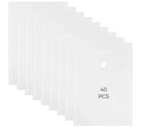 Lot de 40 enveloppes en plastique transparent givré avec fermeture à pression, porte-documents réutilisables en polypropylène pour l'école, le bureau et la maison, 18 x 25 cm