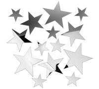 Lot de 40 étoiles argentées en acrylique 3D - Autocollants miroir - Ciel étoilé à coller - Décoration murale argentée pour bébé, enfant, fille