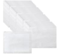 Lot de 40 Pièces Pochette Porte Document A4 Perforee,Semi Transparentes Classeur Pochette Zippée Classeur,avec 4 Trous de