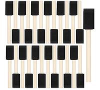 Lot de 40 pinceaux en mousse de 2,5 cm avec manche en bois pour peinture, teinture, vernis et projets de bricolage