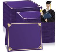 Lot de 40 pochettes noires pour certificats,couvertures de documents avec bordure dorée, pour papier format lettre,21,6 x 27,9 cm pour récompense, certificat, diplômes (violet, 21,6 x 27,9cm-40PCS)