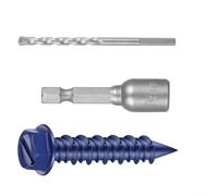 Lot de 40 vis à béton haute résistance M6,5 x 32 mm avec double foret pour brique, bois, pierre, boulons autotaraudeuses en acier au carbone