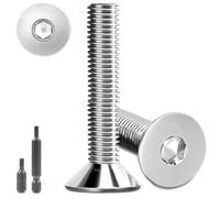 Lot de 40 vis à tête fraisée M5 x 40 mm en acier inoxydable à six pans creux M5 en acier inoxydable DIN 7991/ISO 10642 Vis à tête fraisée pour prise de courant avec 3 têtes de vis hexagonales