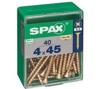 Lot de 40 vis acier tête fraisée pozidriv SPAX, Diam.4 mm x L.45 mm